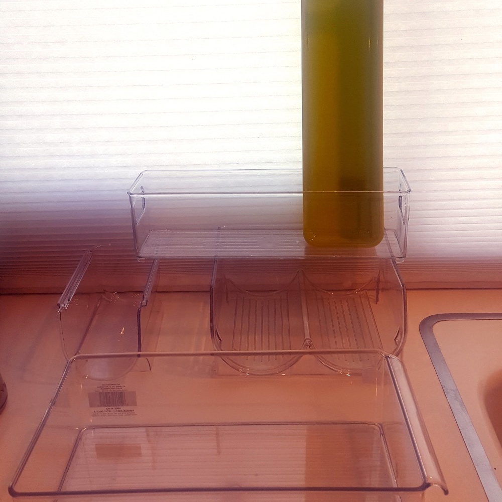 Five Plastic Organizers for Pantry or Refrigerator